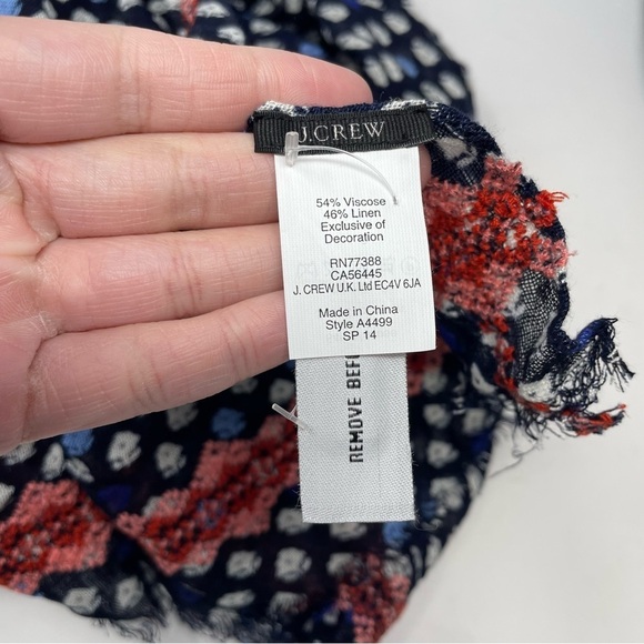 J. Crew NWT Navy Blue Lightweight Linen Cotton Scarves - Picture 8 of 11